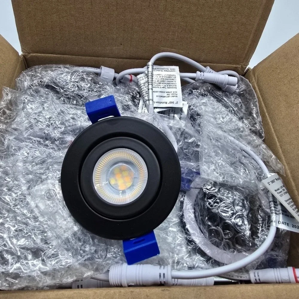 Zouzai 2in Gimbal‎ LED Recessed Light Black 5CCT 5W 550LM 360° ETL 6 Pack